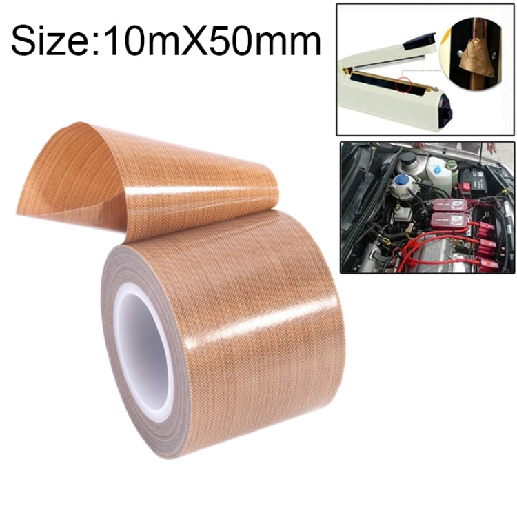 Nastro isolante termico per macchina sigillante con nastro in tessuto resistente alle alte temperature in Teflon, dimensioni: 10 m x 50 mm, Size: 10m x 50mm Nastro isolante termico per macchina sigillante con nastro in tessuto resistente alle alte temperature in Teflon, dimensioni: 10 m x 50 mm, Size: 10m x 50mm
